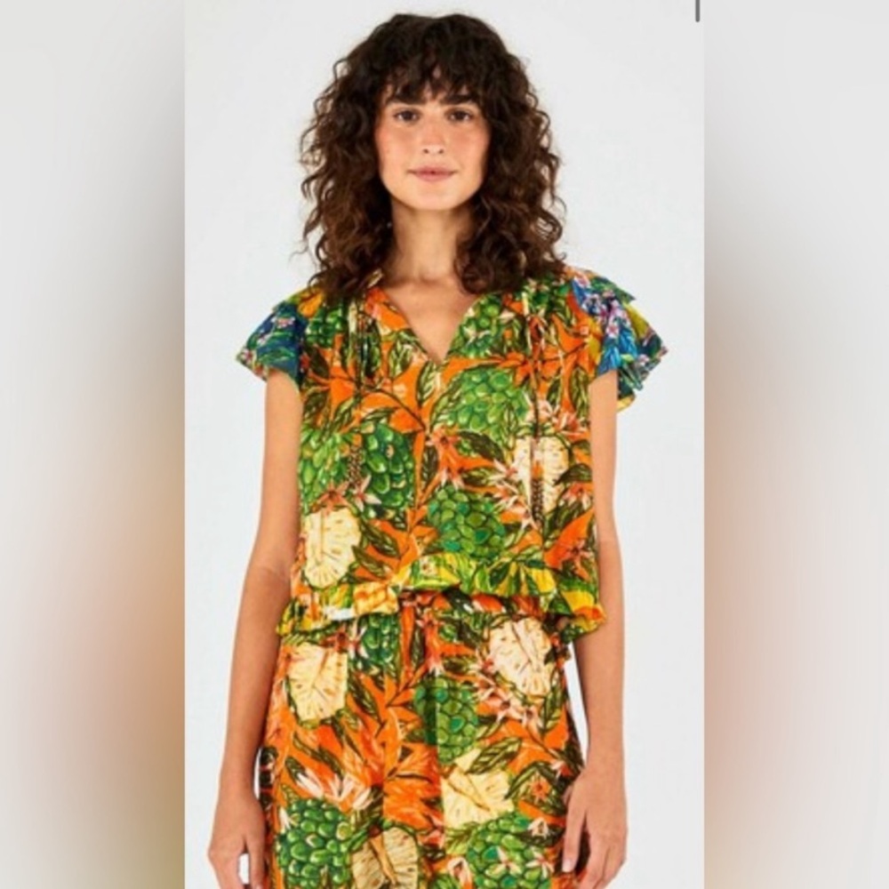 FARM Rio | EUC Caipirinha Flutter Blouse | Sz Small